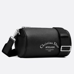 Dior Roller Pouch In Black Grained Calfskin