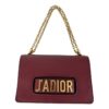 Dior J'adior Mongolian Lamb Handbag Burgundy In Mongolian Lamb