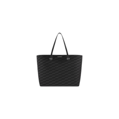 SIGNATURE LARGE EAST-WEST SHOPPER BAG BB MONOGRAM COATED CANVAS IN BLACK