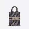 MINI DIOR BOOK TOTE PHONE BAG Blue Dior Oblique Embroidery (13 x 18 x 5 cm)