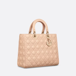LARGE LADY DIOR BAG Sand Pink Cannage Lambskin