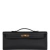 Hermès Kelly Cut Black Swift Gold Hardware