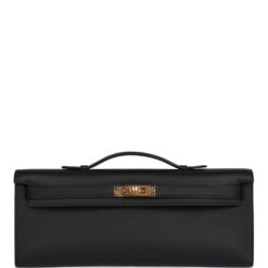 Hermès Kelly Cut Black Swift Gold Hardware