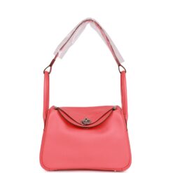 Hermès Lindy 26 Rose Texas Evercolor Palladium Hardware