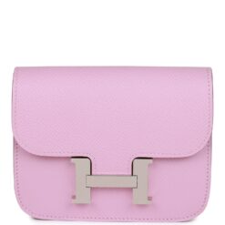 Hermès Constance Slim Wallet Mauve Sylvestre Epsom Palladium Hardware